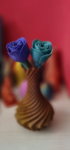 Olive & Latte Abs 3d Print Art Roses and Vase