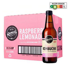 Remedy Organic Kombucha - Raspberry Lemonade 12 x 330ml Bottles in a Carton