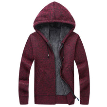 Winter Men Sweatercoat Hooded knit Cardigan Coat Men's Fleece Knitted Sweater Jackets Casual Solid Cardigan Sweater Man Clothes