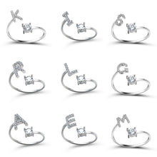 Fashion 26 Initial Letter Ring Silver Color Personality Finger Rings Women Simple Elegant Jewelry Friendship Gift Wholesale