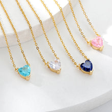 Heart Necklace for Women Stainless Steel Gold Color CZ Pendant Necklace Korean Fashion Cute Crystal Couple Jewerly collier femme