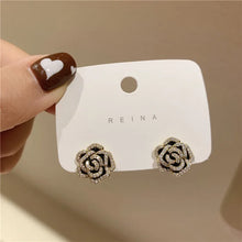 2024 New Arrival Zeojrlly Women Classic  Stud Earrings  Korean Rose Rhinestone Earrings Women Simple  Small Earrings Jewelry