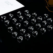 Fashion 26 Initial Letter Ring Silver Color Personality Finger Rings Women Simple Elegant Jewelry Friendship Gift Wholesale