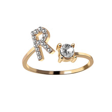 Fashion 26 Initial Letter Ring Silver Color Personality Finger Rings Women Simple Elegant Jewelry Friendship Gift Wholesale