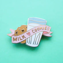 Perfect Match Milk and Cookies Hard Enamel Pin Cute Pastel Dessert Food Brooch Fashion Backpack Lapel Pins Unique Gift