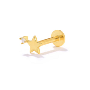 CANNER 1PC Real 925 Silver Stud Earring Small Zircon Earrings For Women Ear Bone Nail Lip Piercing Body Wedding Gifts Jewelry