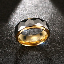 VNOX 100% Tungsten Men Ring Wedding Male Jewelry Gold Color 8mm Width Dropshipping