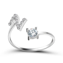 Fashion 26 Initial Letter Ring Silver Color Personality Finger Rings Women Simple Elegant Jewelry Friendship Gift Wholesale