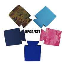 5pcs Beer Sleeves Camping Can Cup Soda Cover Neoprene Drink Cooler Portable Bottle Outdoor Sleeve for Party Wedding Birthday