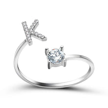 Fashion 26 Initial Letter Ring Silver Color Personality Finger Rings Women Simple Elegant Jewelry Friendship Gift Wholesale