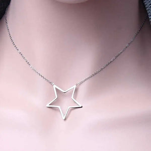 SHE WEIER Stainless Steel Chain Choker Neckless For Women Heart Star Round Pendant Necklace Korean Necklace Women Jewelry