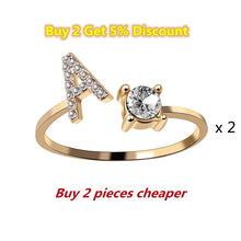 Fashion 26 Initial Letter Ring Silver Color Personality Finger Rings Women Simple Elegant Jewelry Friendship Gift Wholesale