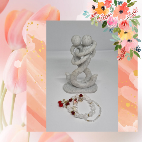 Olive & Latte 3d Print Art Couple & Rose Sisi Korean Style Bracelet