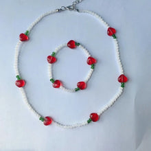 2022 Korean Wave New  Han Ji-Sung、한지성 Same Red Love Necklace Rice Beads Fashion Accessories INS Fashion Women's Jewelry