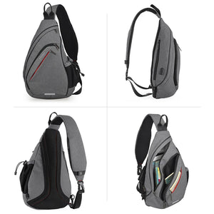 Mixi Men One Shoulder Backpack Women Sling Bag Crossbody USB Boys Cycling Sports Travel Versatile Fashion Student School