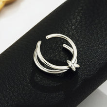 Elegant Korean Two Circle Women Cool Girls Adjustable Open Ring Finger Ring Party Accessories Knot