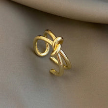 Elegant Korean Two Circle Women Cool Girls Adjustable Open Ring Finger Ring Party Accessories Knot