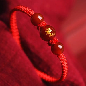 Chinese Style Dragon Bracelet 2024 Dragon Year Lucky Red Rope Bracelet Xmas Near Year Gift