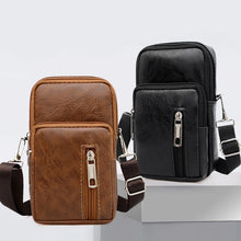 Men's PU Leather Waist Packs Bolsas Phone Pouch Bags Men Handbag Bag Small Chest Shoulder Belt Bag Trend Crossbody Bags Purse