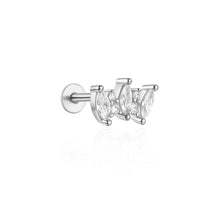 CANNER 1PC Ins Simple Flat Head Pierced Stud Earring Women 925 Sterling Silver Ins Tassel Chain Marquise Earring Party Gift