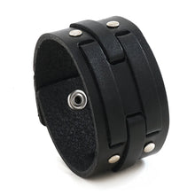 Leather Bracelet For Men New Punk Style Leather Bracelets, Exaggerated Button Rivet Accessories Simple Bracelet