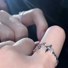 2025 New Korean Silver Color Four Pointed Star Rings For Women Simple Y2k Cross Star Opening Adjustable Finger Ring Jewelry Gift