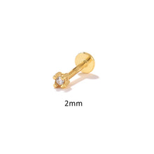 1PCS Piercing Earrings 925 Sterling Silver Stud Earring For Women Bling Zircon 1.5MM/2MM/2.5MM Cartilage Pendientes Fine Jewerly