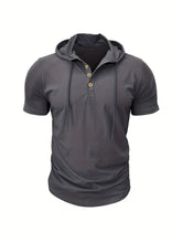 Men's T Shirt Summer Slim Fitness Hooded Short-Sleeved Tees Male Lightweight Hoodie Fitness Breathable Sports Tops