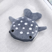 Plush Grey Small Whales Coin Purse Cute Zipper Women's Coin Wallet Shark Shape Girls Earphone Money Storage Bag Key Bag Purse
