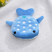 Plush Grey Small Whales Coin Purse Cute Zipper Women's Coin Wallet Shark Shape Girls Earphone Money Storage Bag Key Bag Purse