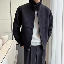 Winter Men Clothing Short Woolen Jackets for Men High-end Stand-up Collar Korean Fashion Zipper Loose Casual Coats Men