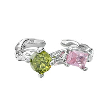Korean version of ring for women wholesale color zircon niche design, light luxury, sweet and cool style, versatile open ring