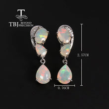 Luxury Drop earrings Natural Opal gemstones with 925 sterling silver elegantly designed women's daily wear fashion gift
