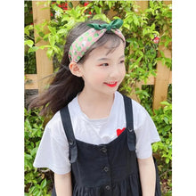 2023 Spring Korean Cloth Strawberry Rabbit Ear Bow Hairbands For Girl Children Fresh Color Cute Kawaii Head Band Accessories