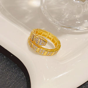 Korea New Style Snake Ring for Women Fashion Exquisite Open Ring Elegant Ladies Banquet Jewelry