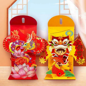 Chinese New Year Red Envelopes 2024 Chinese Dragon Year Red Packet Envelope Spring Festival Lucky Money Packet Kid Gift