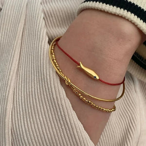 Red string Fish bracelet for women cute fish blue string adjustable bracelet handmade jewelry minimalist ethnic jewelry