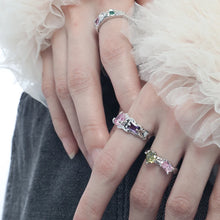 Korean version of ring for women wholesale color zircon niche design, light luxury, sweet and cool style, versatile open ring