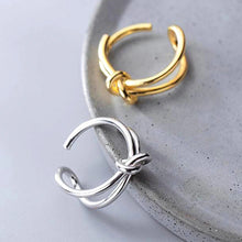 Elegant Korean Two Circle Women Cool Girls Adjustable Open Ring Finger Ring Party Accessories Knot