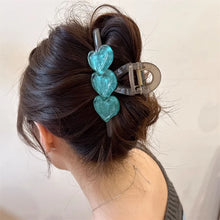 New Korean 2024 Trendy Design Sweet Jelly Color Heart Hairpin Hair Claws Y2k Girls High Ponytail Hair Clip Women Headwear