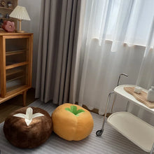 Thickened Cushion with Tomato-Shaped Pillow Vegetable Mushroom Persimmon Round Cushion Pad for Window Seat Pillows for Bedroom