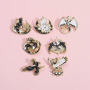 Dragon Birds Animals Enamel Pin Lapel Metal Gifts Backpack Hat Friends Brooch Badge Jewelry Accessories Wholesale