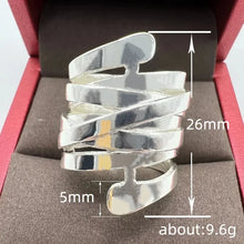 2025 New Korean Style Creative Copper Ring Women's Exaggerated Fashion Smooth Multi Layer Wrapped  Geometric Lines