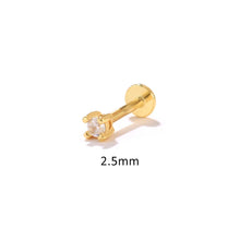 1PCS Piercing Earrings 925 Sterling Silver Stud Earring For Women Bling Zircon 1.5MM/2MM/2.5MM Cartilage Pendientes Fine Jewerly