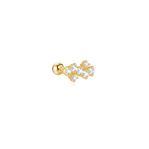 CANNER 1PC Horse Eye Heart-shaped Flat Head Cartilage Piercing Stud Earring Women 925 Sterling Silver Geometric Zircon Earring