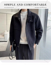 Winter Men Clothing Short Woolen Jackets for Men High-end Stand-up Collar Korean Fashion Zipper Loose Casual Coats Men