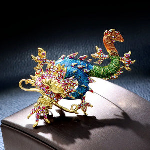 CINDY XIANG Rhinestone China Dragon Brooch Enamel Pin Zodiac Design Jewelry 2 Colors Available Fashion Accessories