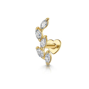CANNER 1PC Horse Eye Heart-shaped Flat Head Cartilage Piercing Stud Earring Women 925 Sterling Silver Geometric Zircon Earring