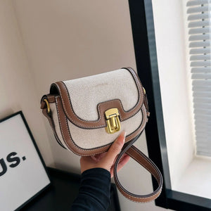 2025 New! Korean Minimalist Color - Block Single - Shoulder Crossbody Bag, Retro Saddle Style, Versatile Underarm Tote