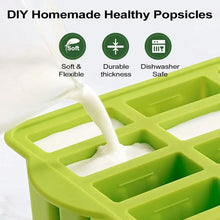 Popsicles Mold Reusable Easy-Release Silicone Homemade Maker Ice Pop Mold Trays with 50 Popsicle Sticks Summer Gifts